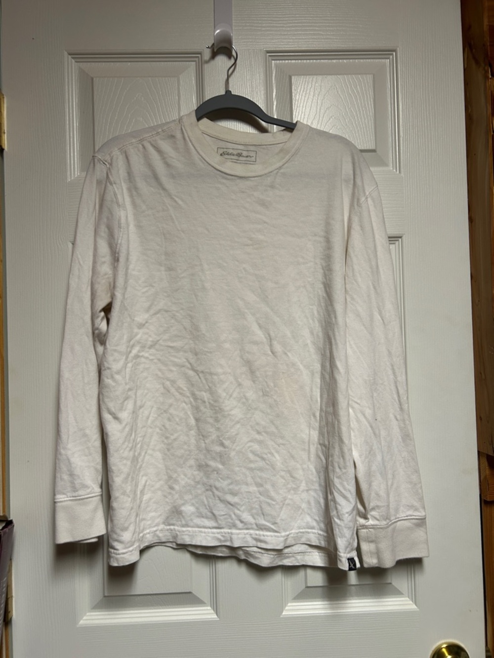 Cream Long Sleeve Crewneck Tee